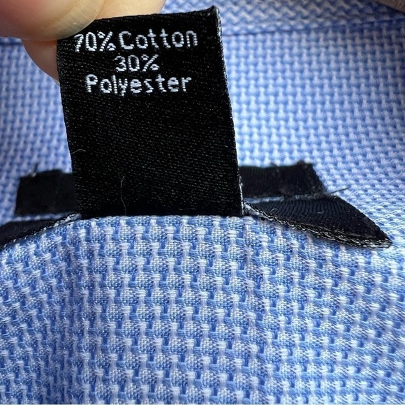 Alfani Men’s Performance Blue Button Front Shirt, Size Large 16-16.5 34-35 - Picture 9 of 10